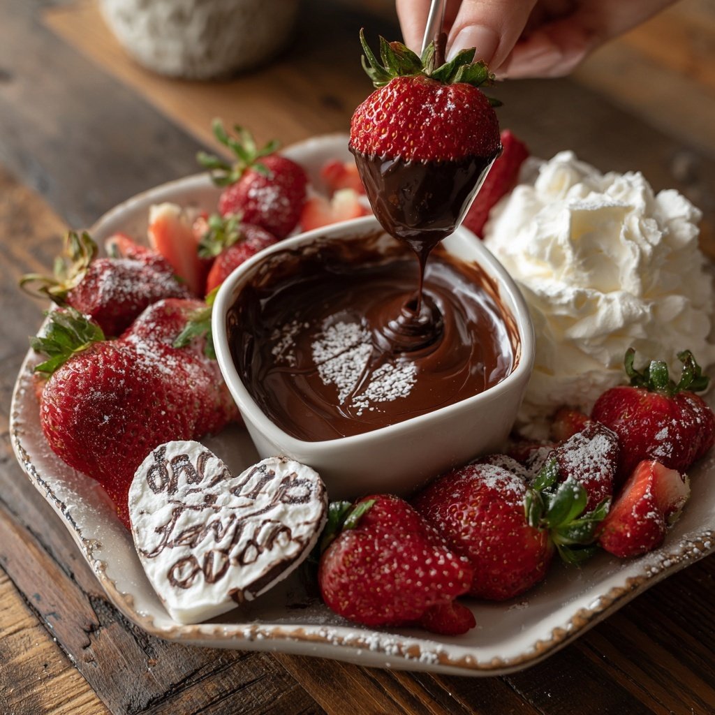 Valentins-Dessertplatte für zwei