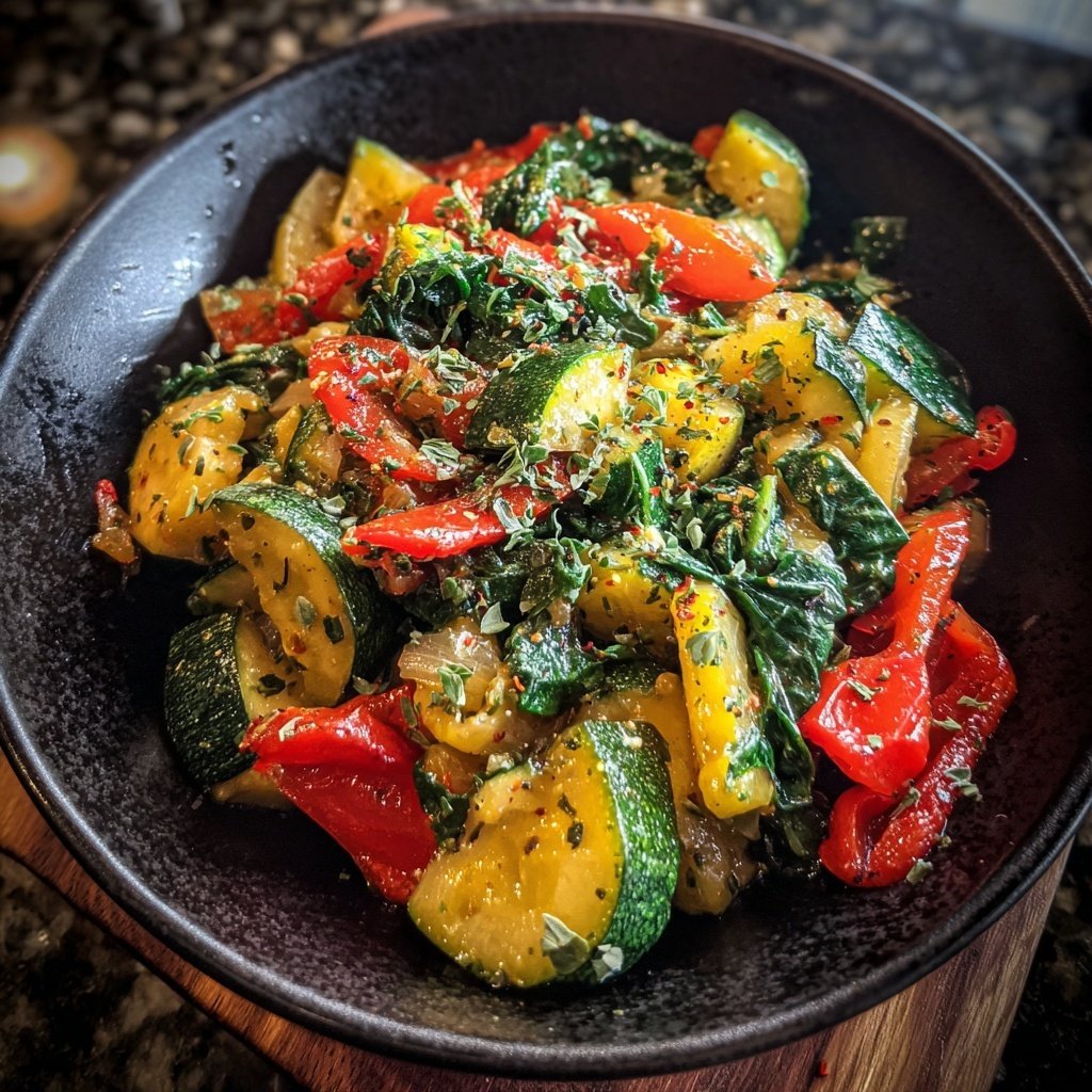 Kalorienarme Gemüsepfanne Mit Spinat