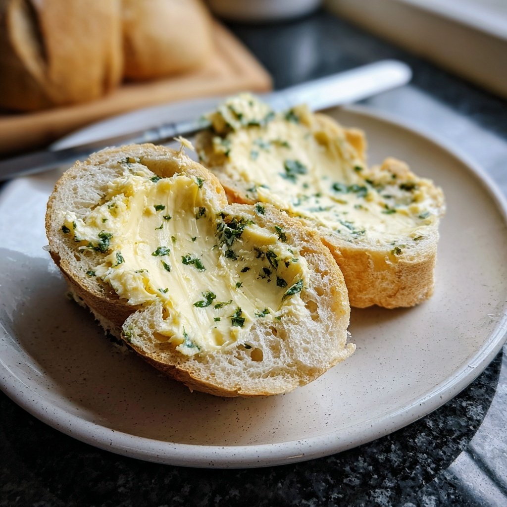 Selbstgemachte Knoblauchbutter Für Baguette