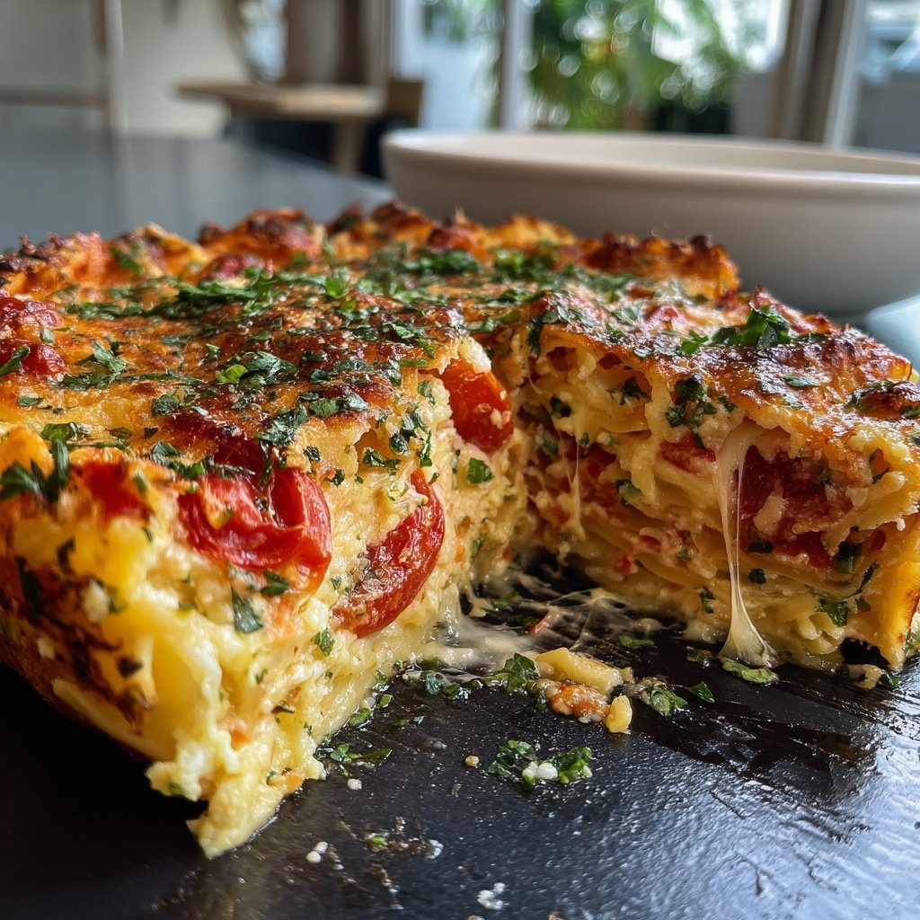 Nudelauflauf mit Tomaten und Kräutern