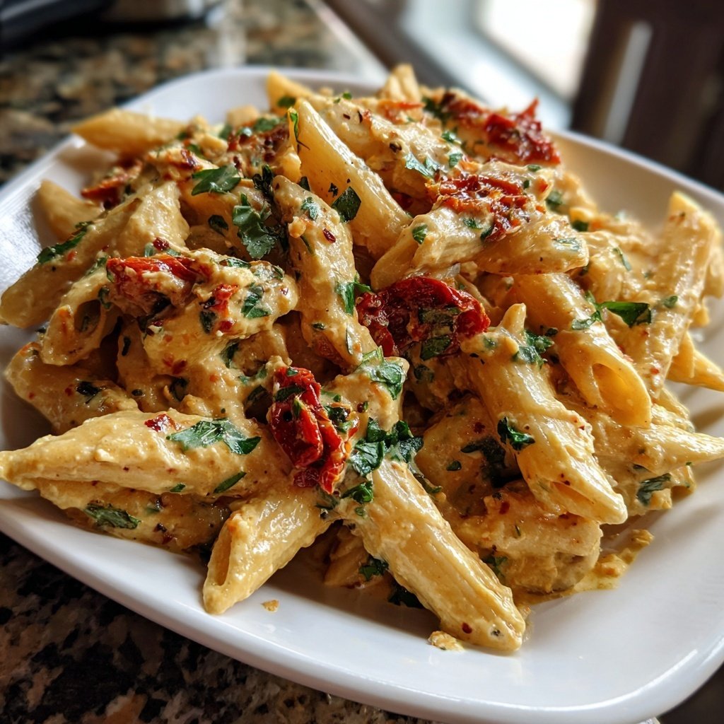 Penne mit cremiger Paprikasauce